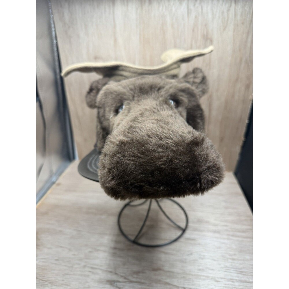 Vintage 3D Plush Moose Head Hat Cap Mesh Snapback Realistic Designs Antlers